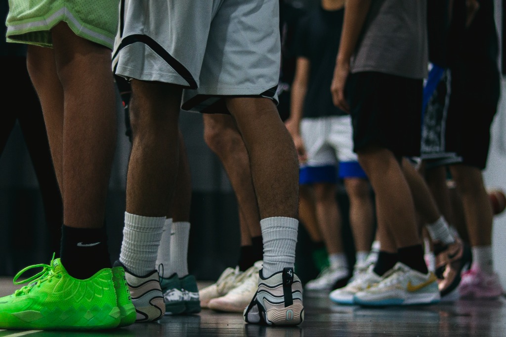 Jazba Basketball athletes lined up during a training session